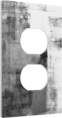 Miniatura 118 de Placa Decorativa de Pared Beige Boho de Mediados de Siglo Sol Abstracto 1-Gang Retro Años 70 Arte Geométrico Moderno con Arco Eléctrico Interruptor