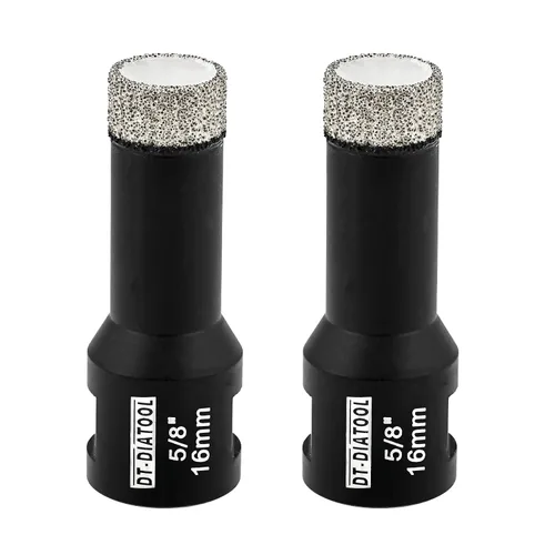 Miniatura 10 de DT-DIATOOL Broca de núcleo de diamante de 1/4 pulgada con hilo 5/8"-11 de vacío soldado para baldosas de porcelana, cerámica, gres, mármol, granito