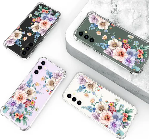 Miniatura 5 de Hungo Funda compatible con Samsung Galaxy S23 con diseño floral y bonito diseño transparente, femenino para mujeres y niñas, con hermoso clavel
