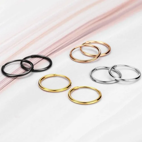 Miniatura 12 de FANSING Aretes de aro para mujer, aretes de aro de cartílago de moda, aretes de acero quirúrgico para hombre