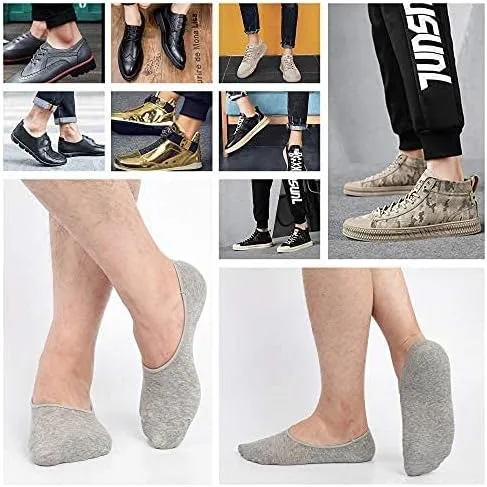 Miniatura 6 de 6 Pack Mens No Show Socks Casual Low Cut Thin Loafers Non Slip Boat Liners