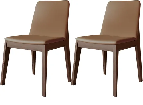Miniatura 16 de Sillas de comedor tapizadas gruesas, sillas de cocina modernas de madera sólida, sillas de comedor tapizadas de cuero con marco minimalista, muebles