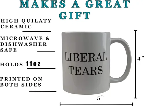 Miniatura 3 de Rogue River Tactical Taza de café divertida y novedosa, taza política de lágrimas liberales, gran idea de regalo para republicanos o conservadores