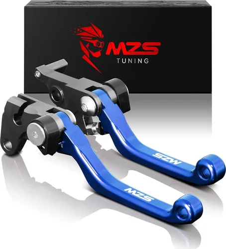 MZS Palancas de freno y embrague para motocross, pivote ajustable CNC azul compatible con YZ125 YZ250 15-24 / YZ250F YZ426F YZ450F 09-23 / YZ125X