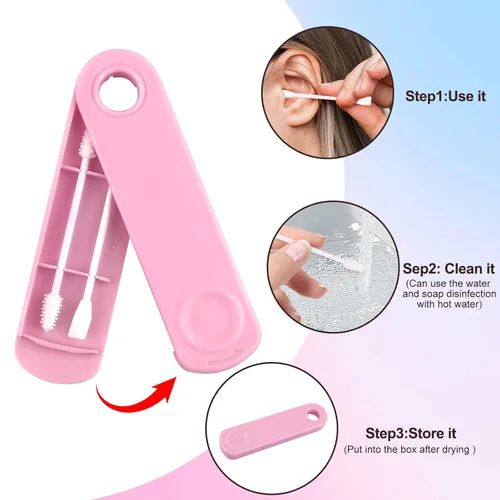 Miniatura 7 de AUMIO Hisopos de algodón reutilizables para limpieza de oídos, la alternativa sostenible y sanitaria a las puntas Q de un solo uso, cero residuos