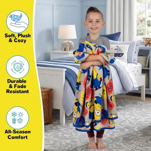 Miniatura 3 de Franco - Manta supersuave para niños, de 46 por 60 pulgadas, de los Minions, The Rise Of Gru, ropa de cama Minions el ascenso de Gru