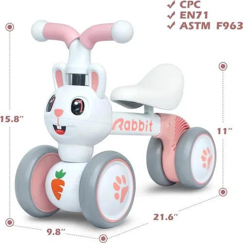 Miniatura 2 de YGJT Juguetes de bicicleta de equilibrio para bebés para niñas de 1 año, regalos de primer cumpleaños para niños de 10 a 36 meses, sin pedal, 4
