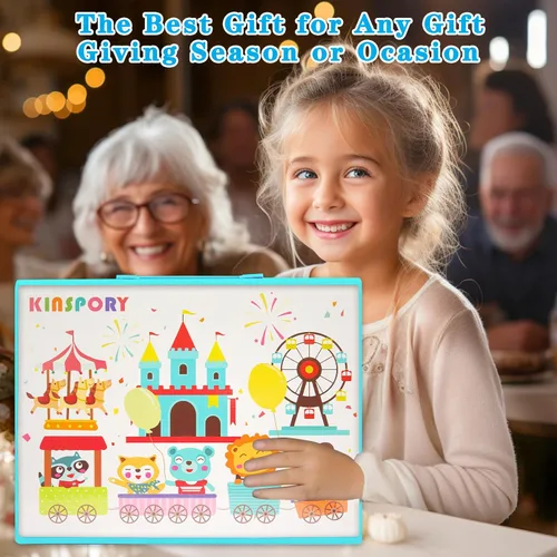 Miniatura 3 de KINSPORY Kit de arte, 290 unidades de arte para manualidades, kit de colorear, caballete triple de doble cara, pasteles al óleo, crayones y lápices