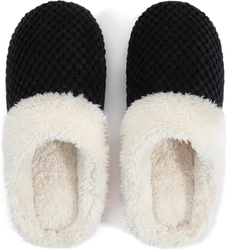 ULTRAIDEAS Pantuflas de forro polar cómodas para mujer, de espuma viscoelástica, sin cordones, para interiores y exteriores