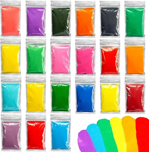 3 otters 21 piezas de arena de colores para manualidades, kits de arte de arena para niños, proyectos de pintura, decoraciones para decoración del