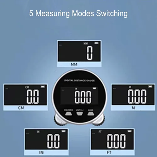 Miniatura 2 de Cinta métrica digital, pantalla LCD electrónica de larga distancia de 656.2 pies, batería de 260 mAh, herramienta de medición de distancia