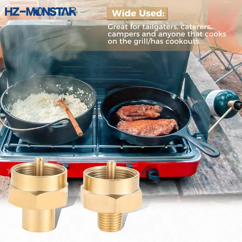 Miniatura 3 de Kit adaptador de repuesto de botella de gas propano de 1 libra, incluye conector de latón de tanque hembra NPT de 1/4 pulgadas y rosca NPT macho