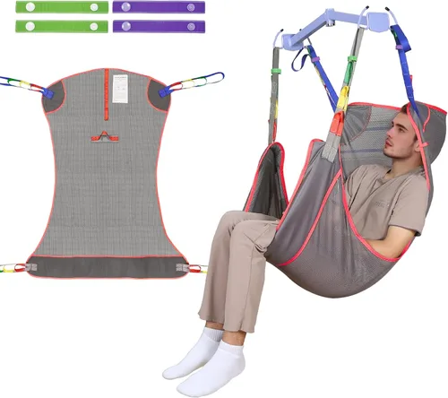 Miniatura 9 de EZ Assistive Eslinga universal de elevación de pacientes de cuerpo completo para elevación o traslado de pacientes, honda de elevación con tela