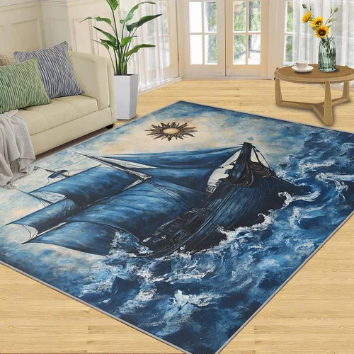 Miniatura 12 de Girl Horse Rugs for Bedroom, Horse Area Rug, Animal Rugs for Living Room, Indoor Non-Slip Rug, Machine Washable Carpet for Front Entrance Floor