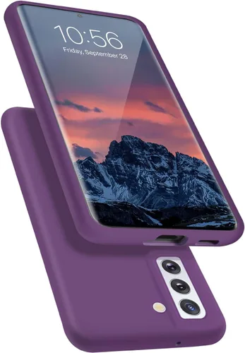 Funda diseñada para Galaxy S21 FE, silicona líquida de goma a prueba de golpes, forro de tela de microfibra suave, compatible con Galaxy S21 FE