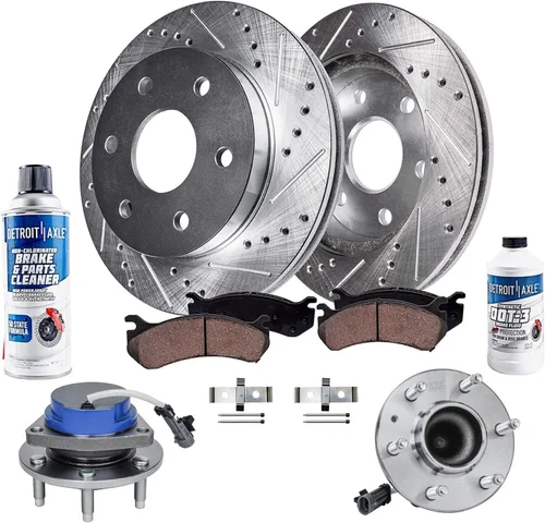 Miniatura 64 de Detroit Axle - Kit de freno delantero para Ford Explorer Mercury Mountaineer 2002-2005 Bujes de rodamiento de rueda perforados y ranurados rotores
