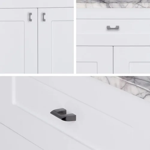 Miniatura 2 de Paquete de 10 manijas de metal de pistola con agujero central de 1-1/4 pulgadas Perillas de metal sólido para gabinetes de baño y decoración