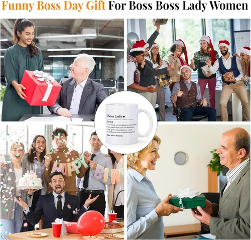 Miniatura 7 de Regalos para mujer jefa, regalos divertidos de oficina, taza de café con nombre personalizado, regalo para el día de la jefa, regalo inspirador