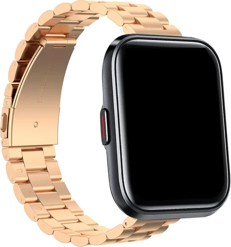 Miniatura 8 de Correa de liberación rápida compatible con SKG V7/V7 Pro Smart Watch Band para mujeres y hombres, correa de repuesto de acero inoxidable de metal Oro