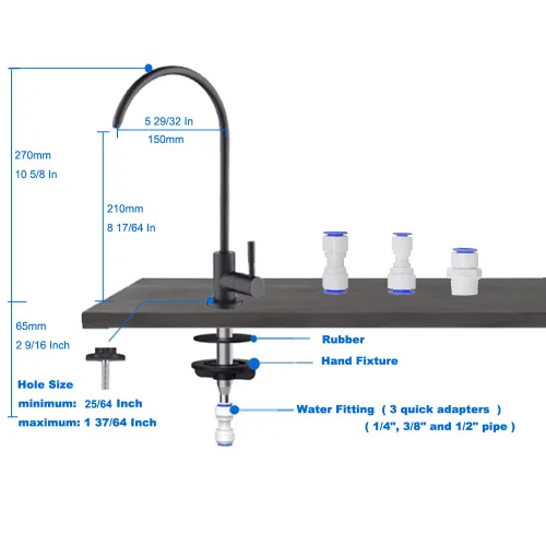 Miniatura 5 de Grifo purificador de agua potable de níquel cepillado, grifo de agua filtrada para cocina, grifo de bebidas de acero inoxidable Sus304 para debajo
