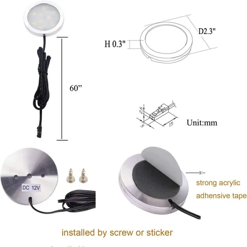Miniatura 4 de Aiboo kit de iluminación LED para debajo de un gabinete con regulador de intensidad para clóset de cocina. 2700K blanco cálido