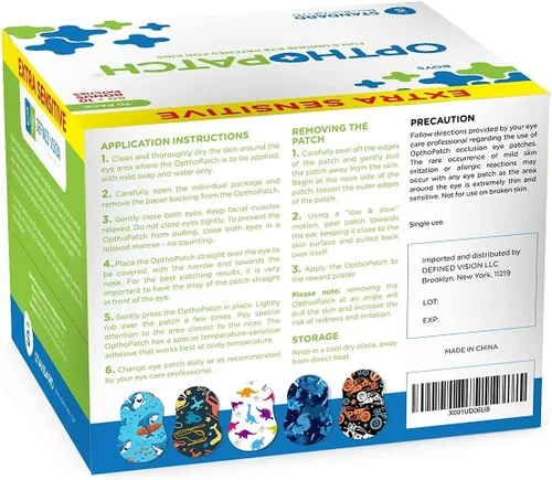 Miniatura 7 de Parches para ojos para niños, diseño divertido para niños, 60+10 vendajes adhesivos extra sensibles de algodón hipoalergénico sin látex