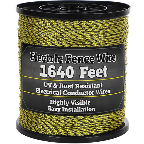 Miniatura 8 de Houseables Alambre eléctrico para cerca, valla de alambre caliente, valla eléctrica, valla de ganado, cuerda de alambre eléctrico para pollo