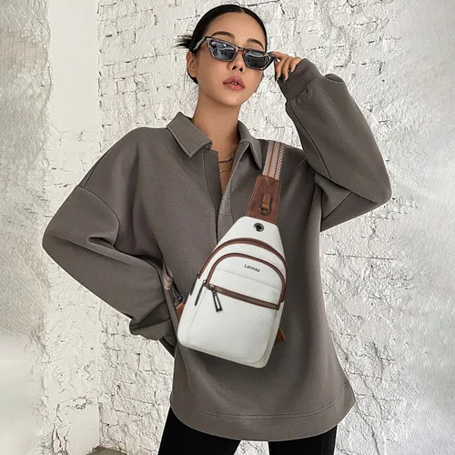 Miniatura 2 de Sling Bag For Women Faux Leather Small Casual Daypack Backpack Fanny Pack Crossbody Chest Bags Purse