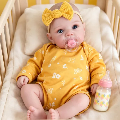 Miniatura 11 de Milidool Muñecas de bebé recién nacidas realistas de 20 pulgadas con cuerpo posable, muñecas de bebé de la vida real con accesorios para niñas