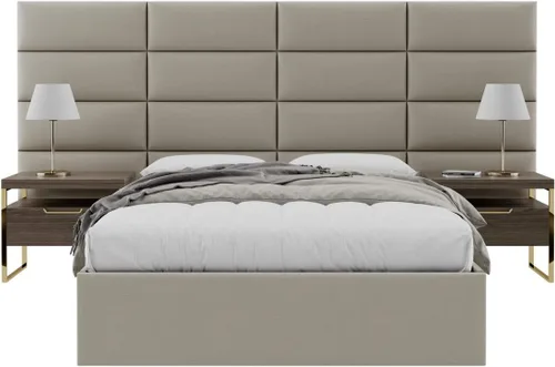 Miniatura 48 de Vänt - Paneles tapizados de cabecera para montar en la pared, diseño Isabelle, 60 x 23 pulgadas, configuración de 4 paneles individuales, Cuero