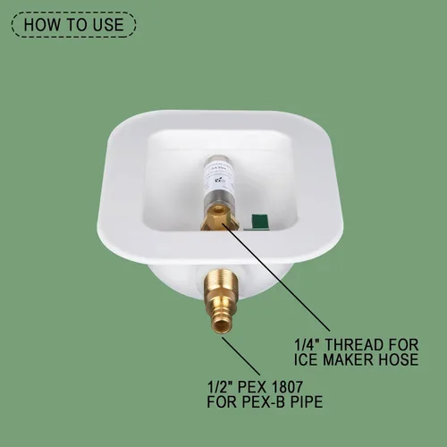 Miniatura 4 de [1 unidad] Caja de salida para máquina de hielo Lingmfg PEX crimpado con martillo, crimpado de 1/2 pulgada PEX 1807, conexión manguera de máquina