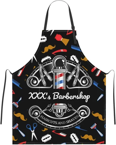 Miniatura 17 de Delantal de peluquería personalizado para hombres y mujeres, delantal de peluquería con texto personalizado con bolsillos, delantal ajustable