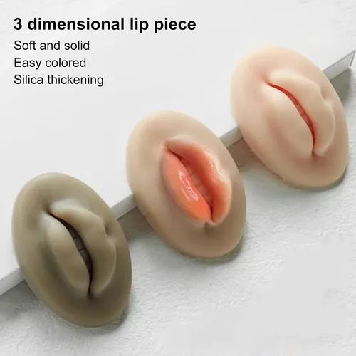 Miniatura 4 de 3 labios falsos, labios de silicona 3D para práctica de maquillaje, labios falsos de silicona suave, para práctica de tatuajes, para práctica