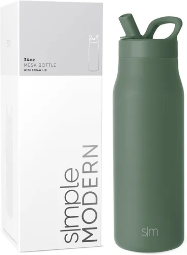 Miniatura 36 de Simple Modern Botella de agua con tapa de pajilla Termo de acero inoxidable aislado Botellas de agua reutilizables para viajes para gimnasio