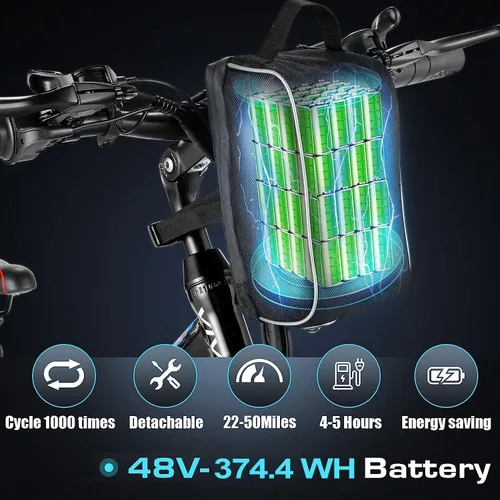 Miniatura 5 de Vivi Electric Bike for Adults, 750W Rated Folding Electric Mountain Bike 26'' Commuter Ebike 20MPH Foldable Ebike Adult Electric Bicycles with