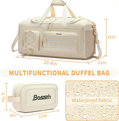 Miniatura 2 de Bosstin Bolsa de gimnasio para hombres y mujeres, 45L de viaje, bolsa de lona deportiva, mochila de viaje para gimnasio, fin de semana, mochila