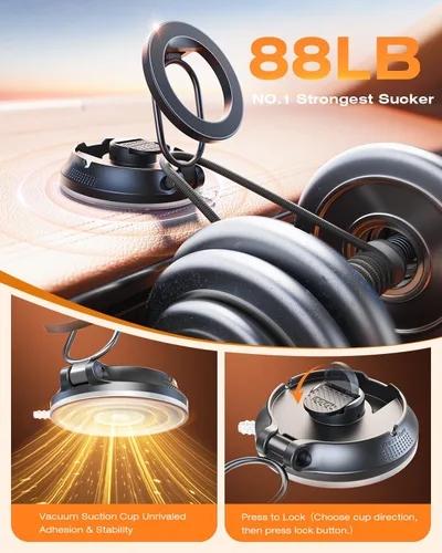 Miniatura 3 de SUPERONE Soporte de teléfono de coche para Magsafe [78 libras de succión más fuerte y 2800 gf magnético] Soporte magnético ajustable de 360°