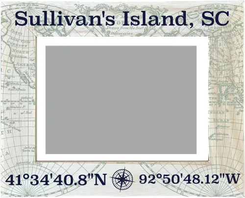 Sullivan'S Island South Carolina Souvenir - Marco de fotos de madera con diseño de coordenadas de 4 x 6 pulgadas