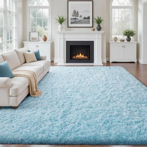 Miniatura 139 de Ophanie Alfombra Verde de Césped, Alfombras de Área para Dormitorio, Alfombra Shag Esponjosa de 4x6 pies, Suave Peluda Afelpada Linda para Niños 7