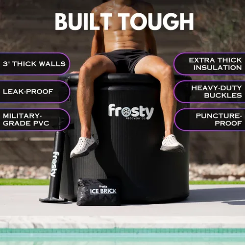 Miniatura 4 de Frosty Ice Pod Pro Cold Plunge – Tina de hielo inflable para terapia de agua fría – Vaina de hielo de grado profesional con compatibilidad