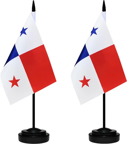 Miniatura 16 de Juego de banderas de escritorio de México, paquete de 2 banderas de mesa mexicanas, mini bandera de escritorio pequeña con poste negro sólido de 12