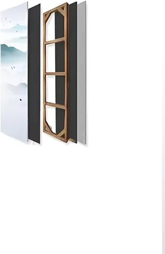 Miniatura 3 de Divisor de habitación, 6 paneles de madera plegables de privacidad con base de pies más anchos, separador de habitación portátil independiente