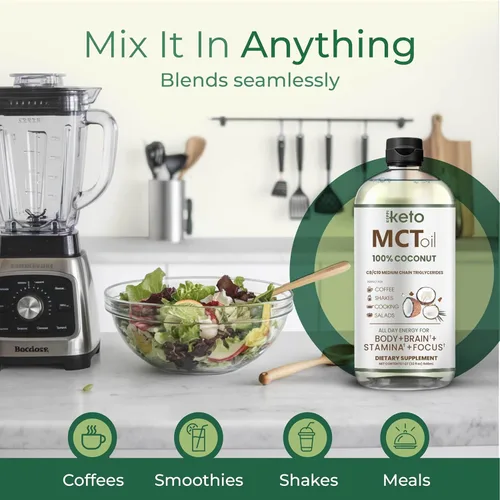 Miniatura 5 de Keppi Aceite MCT - De 100% Cocos - Sin sabor C8 y C10, sin OGM, certificado sin gluten, sin aceite de palma, vegano, kosher, halal, 32 oz Aceite MCT