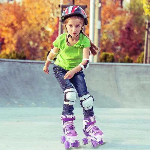 Miniatura 6 de Patines de ruedas para niños, tamaño ajustable, patines dobles con todas las ruedas, iluminan la diversión y la iluminación para niñas y niños