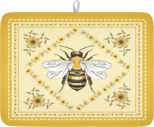 Miniatura 30 de Giwawa Tapete de Secado de Platos Retro Silueta de Cabaña del Bosque de Ciervos para Encimera 18 x 24 pulgadas Otoño Cielo Azul Nube Dibujos