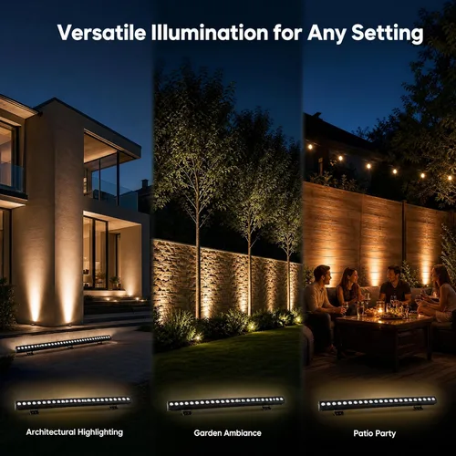 Miniatura 3 de Paquete de 2 luces de pared para exteriores de 72 W, 40 pulgadas, 5000 K, luz diurna blanca LED, barra de luz LED de 120 V, impermeable, IP67
