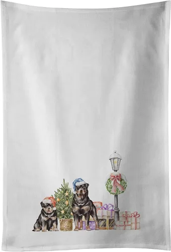 Miniatura 48 de Caroline's Treasures CK8100WTKT - Juego de 2 toallas de cocina con diseño de bulldog francés con diseño de país de las maravillas navideñas