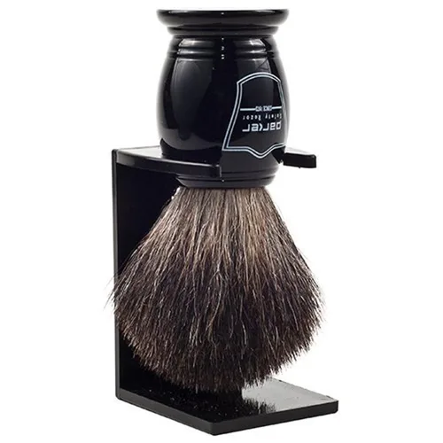 Parker - Brocha de afeitar de tejón negro, nudo de 0.866 in, mango de resina para agarre y equilibrio, crea una rica espuma con jabones o cremas,