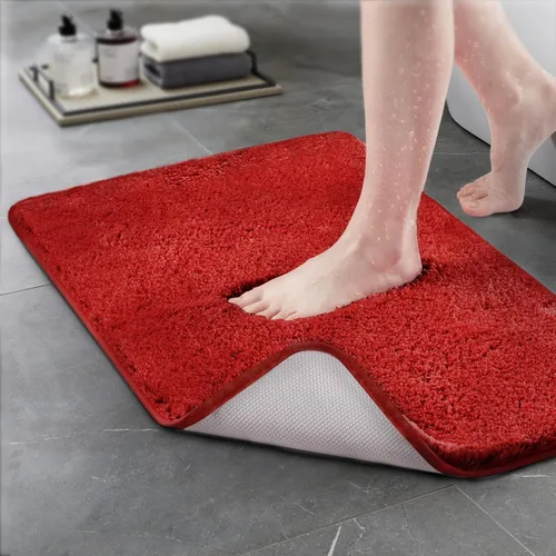 Miniatura 50 de TECHMILLY Alfombras Corredoras de Baño Super Suaves Peludas, Alfombras de Baño de Microfibra Gruesas Antideslizantes Absorbentes, Tapete de Baño