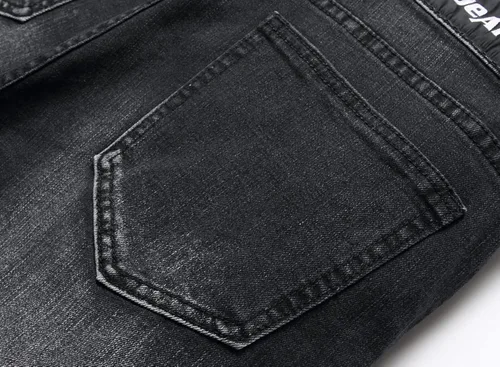 Miniatura 9 de TMMMT Jeans ajustados de ajuste recto lavado de moda para hombre